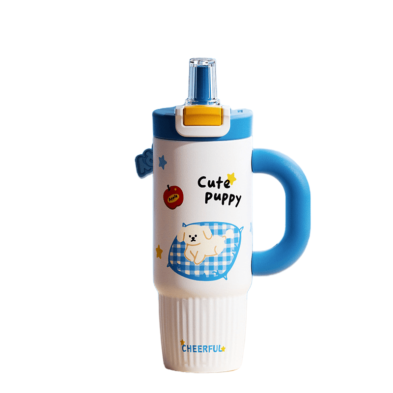 thermobecher 300oz mit strohhalm – herz katze rot