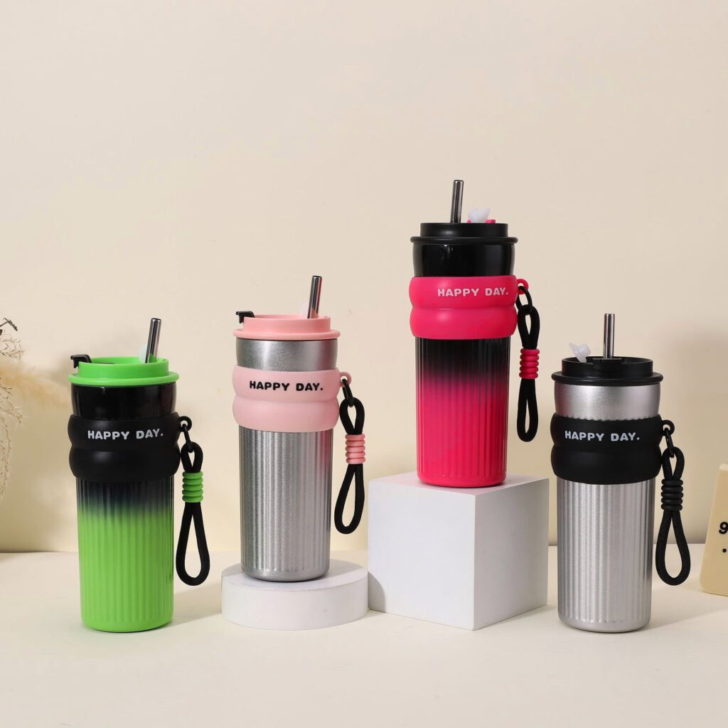 trinkflasche mit strohhalm – pink